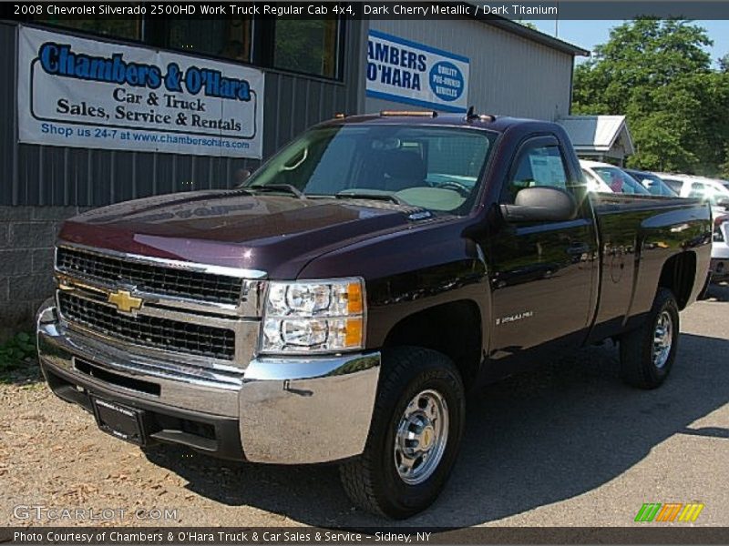 Dark Cherry Metallic / Dark Titanium 2008 Chevrolet Silverado 2500HD Work Truck Regular Cab 4x4