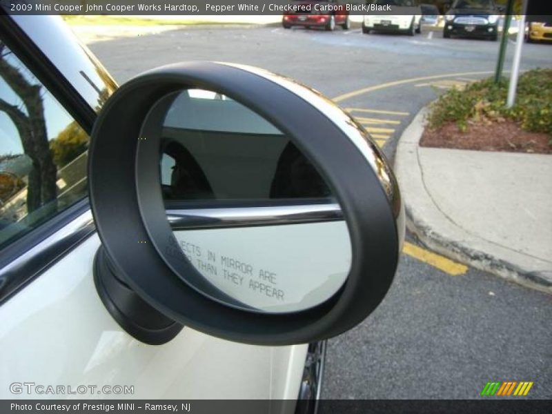Pepper White / Checkered Carbon Black/Black 2009 Mini Cooper John Cooper Works Hardtop