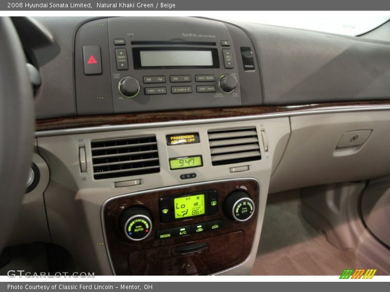 Natural Khaki Green / Beige 2008 Hyundai Sonata Limited