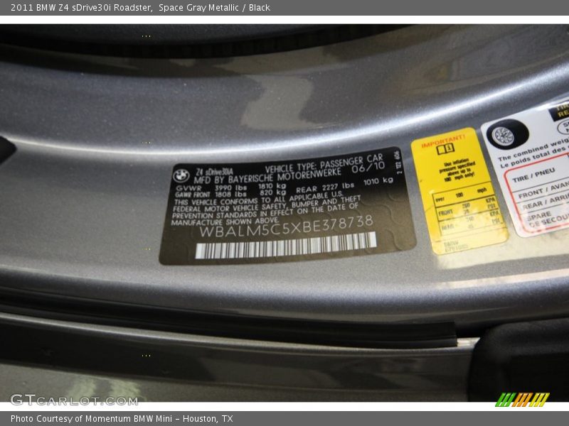Space Gray Metallic / Black 2011 BMW Z4 sDrive30i Roadster