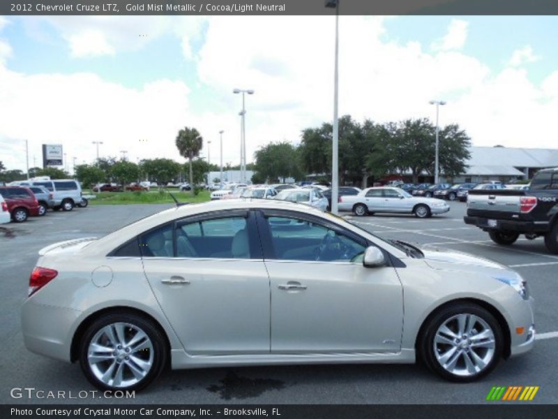 Gold Mist Metallic / Cocoa/Light Neutral 2012 Chevrolet Cruze LTZ