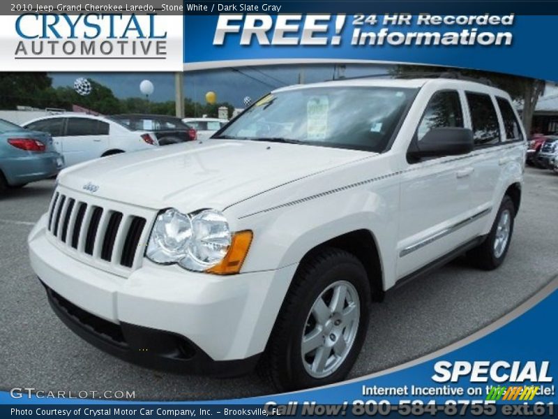 Stone White / Dark Slate Gray 2010 Jeep Grand Cherokee Laredo