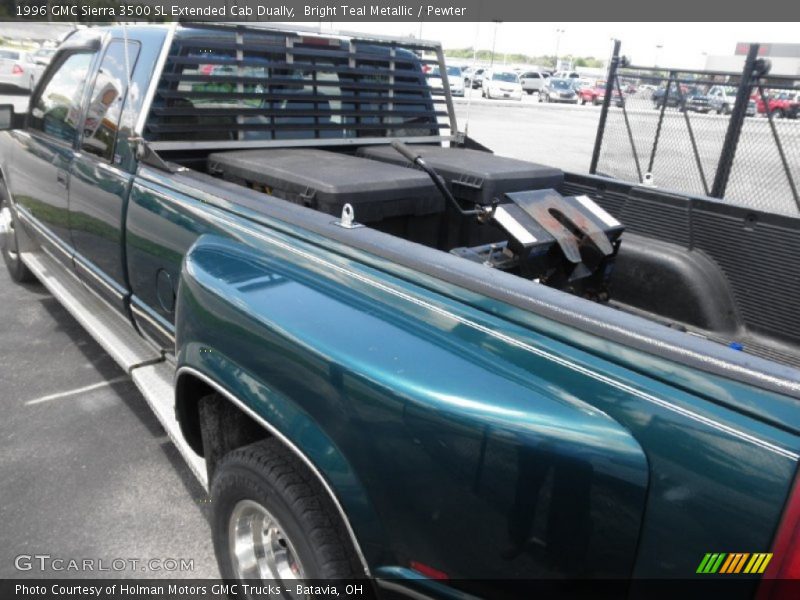 Bright Teal Metallic / Pewter 1996 GMC Sierra 3500 SL Extended Cab Dually