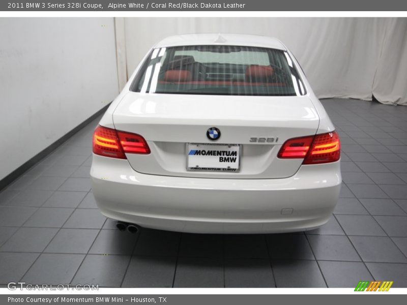 Alpine White / Coral Red/Black Dakota Leather 2011 BMW 3 Series 328i Coupe