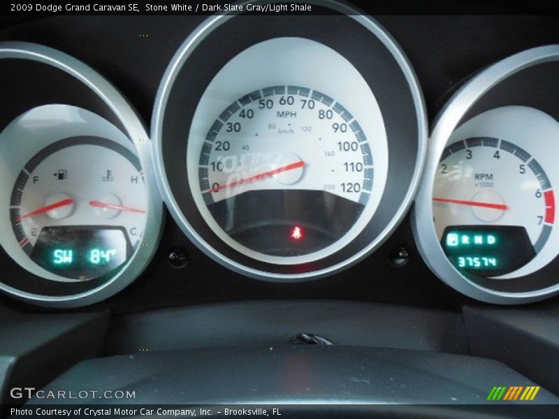 Stone White / Dark Slate Gray/Light Shale 2009 Dodge Grand Caravan SE