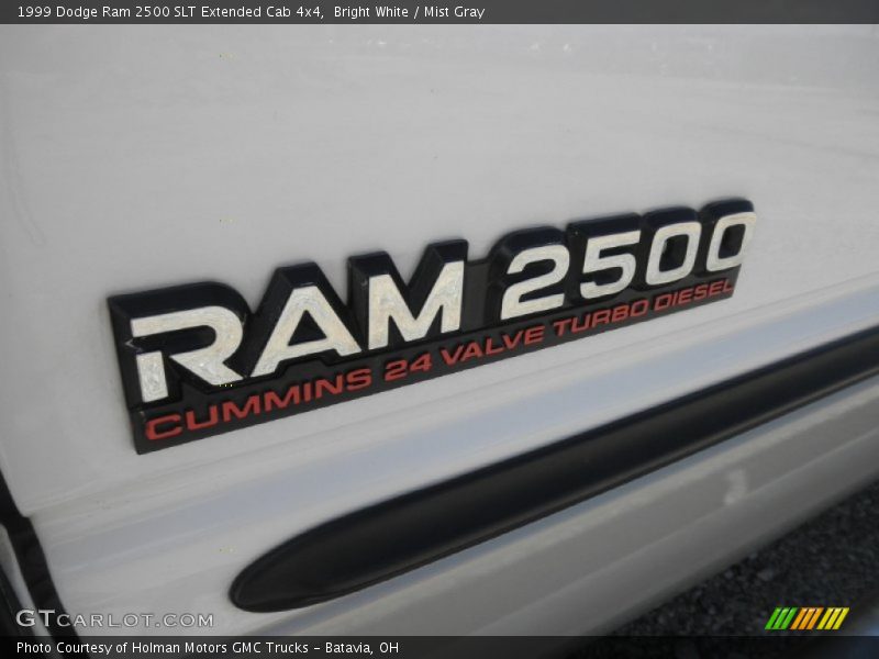 Bright White / Mist Gray 1999 Dodge Ram 2500 SLT Extended Cab 4x4