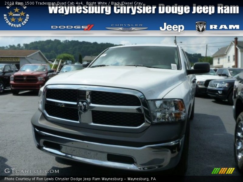 Bright White / Black/Diesel Gray 2013 Ram 1500 Tradesman Quad Cab 4x4