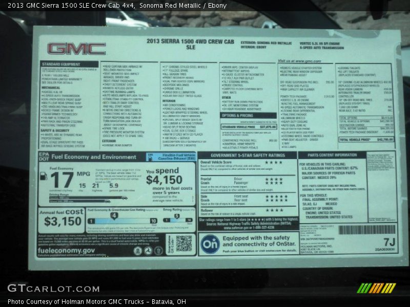 Sonoma Red Metallic / Ebony 2013 GMC Sierra 1500 SLE Crew Cab 4x4