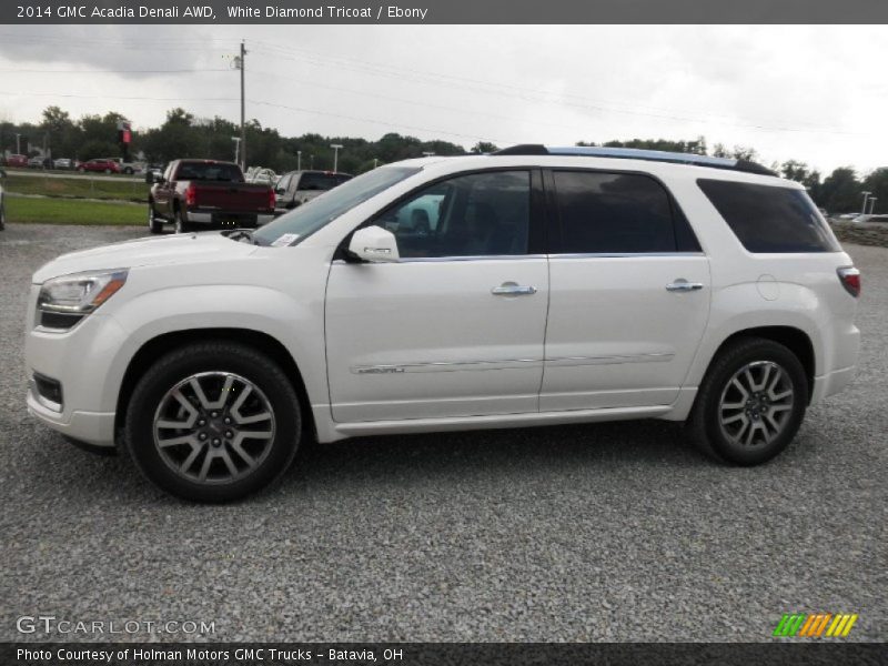 White Diamond Tricoat / Ebony 2014 GMC Acadia Denali AWD