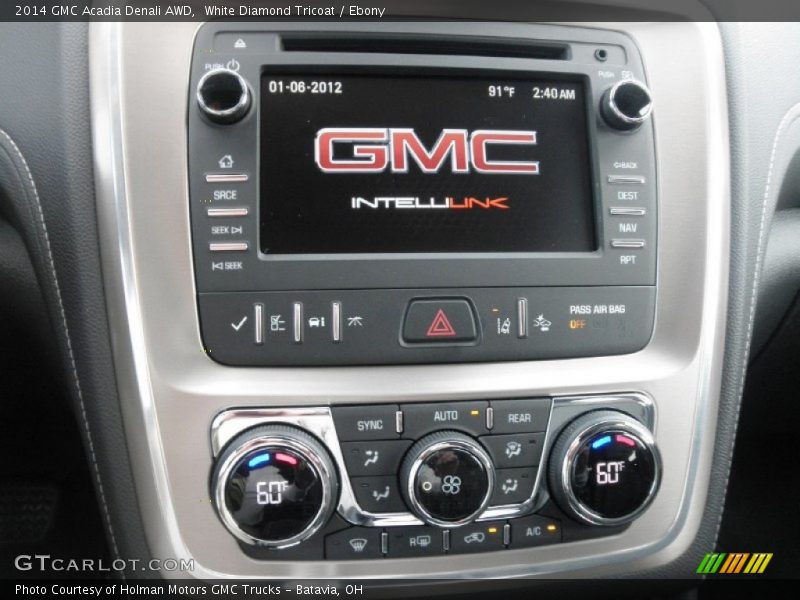 White Diamond Tricoat / Ebony 2014 GMC Acadia Denali AWD