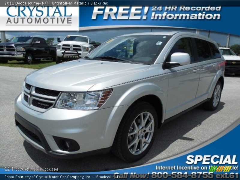 Bright Silver Metallic / Black/Red 2011 Dodge Journey R/T