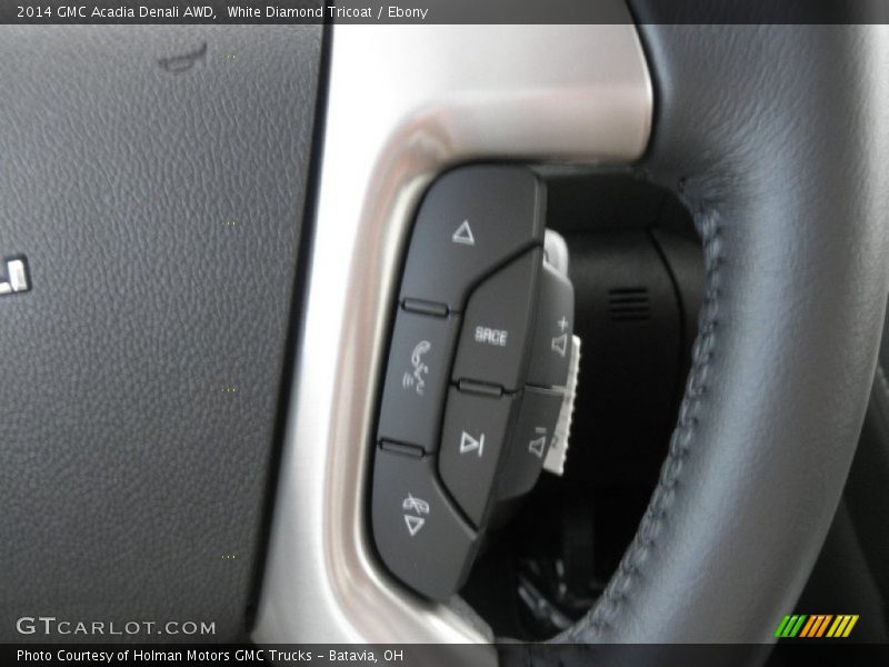 White Diamond Tricoat / Ebony 2014 GMC Acadia Denali AWD