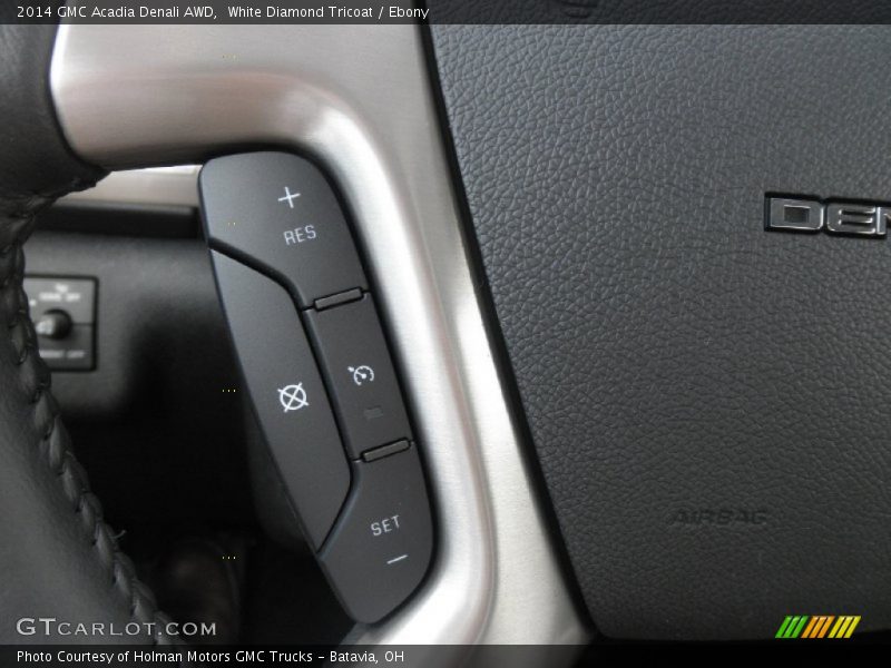 White Diamond Tricoat / Ebony 2014 GMC Acadia Denali AWD