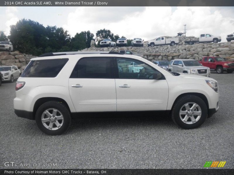 White Diamond Tricoat / Ebony 2014 GMC Acadia SLE AWD