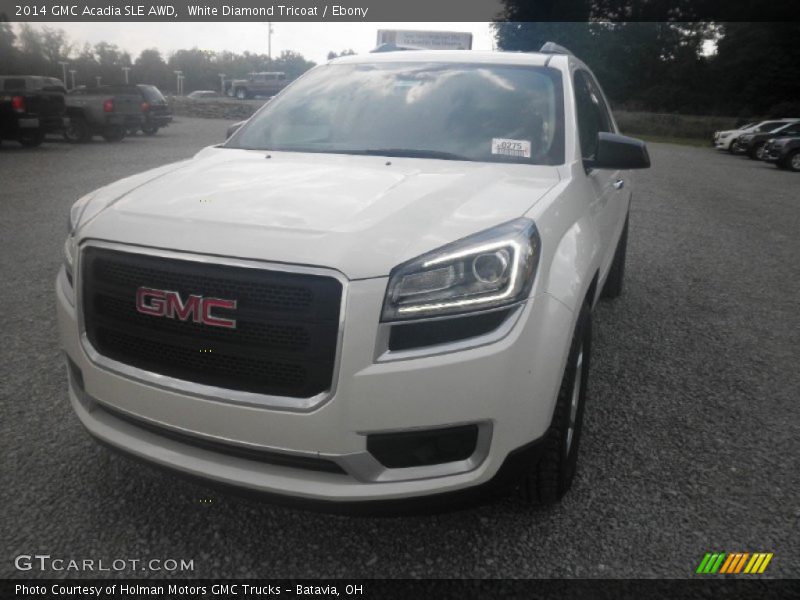 White Diamond Tricoat / Ebony 2014 GMC Acadia SLE AWD
