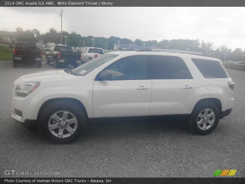 White Diamond Tricoat / Ebony 2014 GMC Acadia SLE AWD