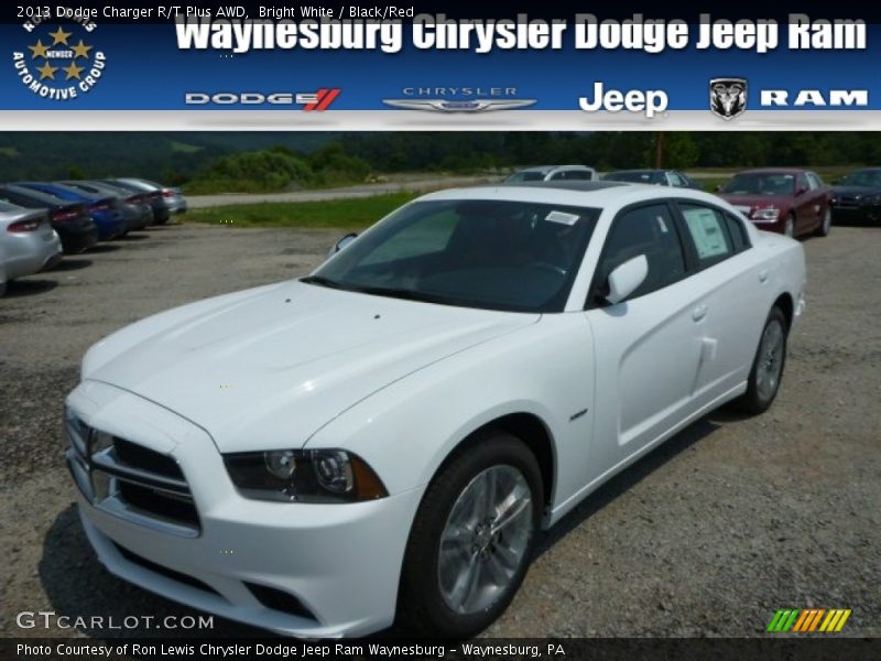 Bright White / Black/Red 2013 Dodge Charger R/T Plus AWD