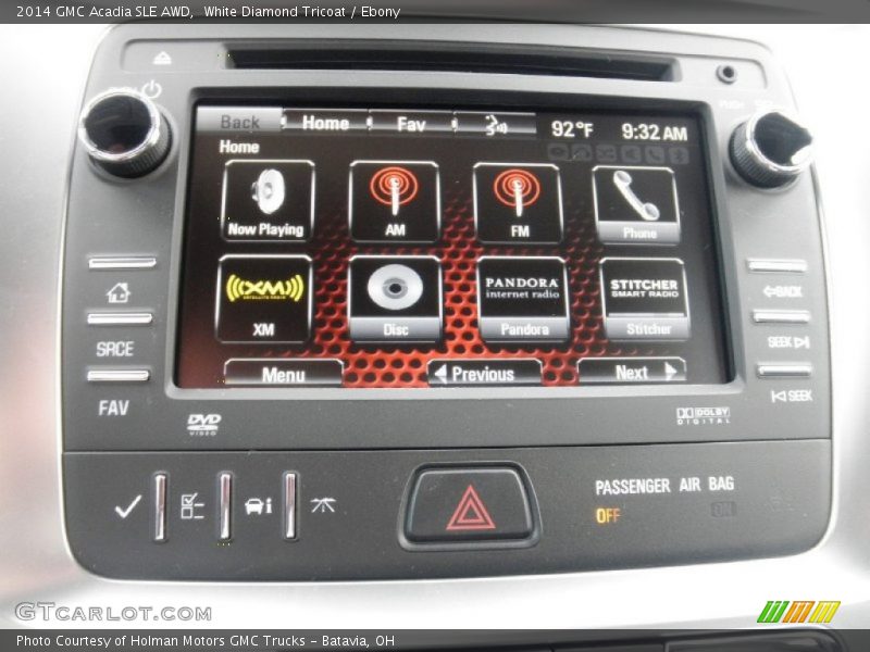 White Diamond Tricoat / Ebony 2014 GMC Acadia SLE AWD