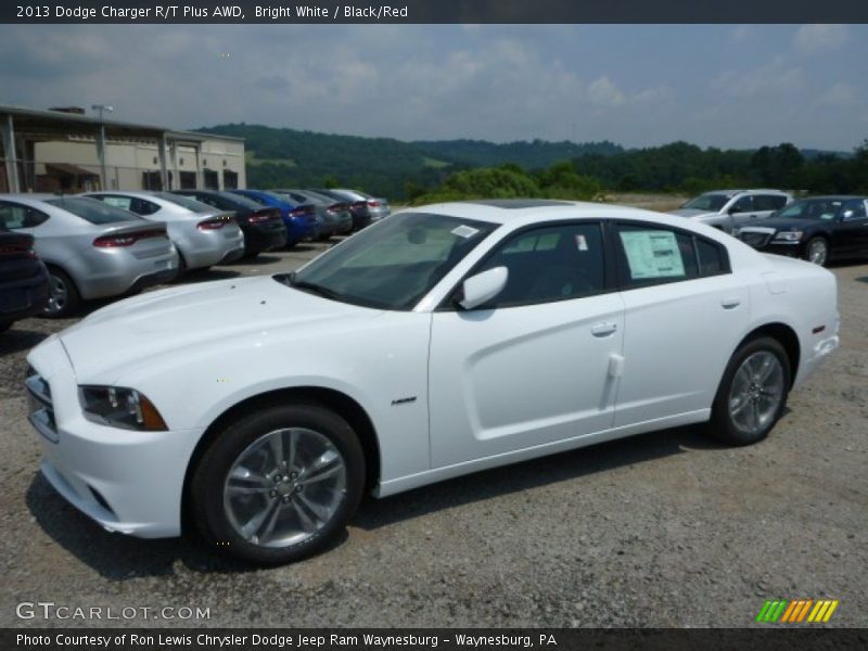 Bright White / Black/Red 2013 Dodge Charger R/T Plus AWD