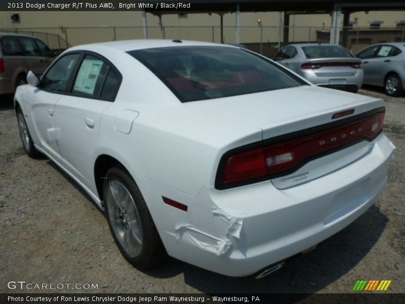 Bright White / Black/Red 2013 Dodge Charger R/T Plus AWD