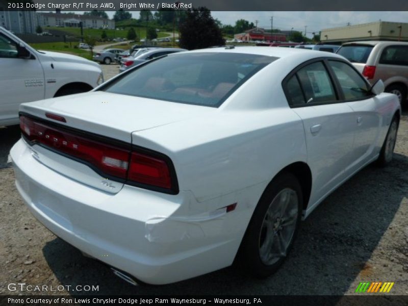 Bright White / Black/Red 2013 Dodge Charger R/T Plus AWD
