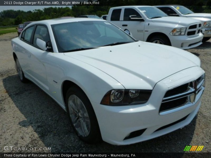 Bright White / Black/Red 2013 Dodge Charger R/T Plus AWD
