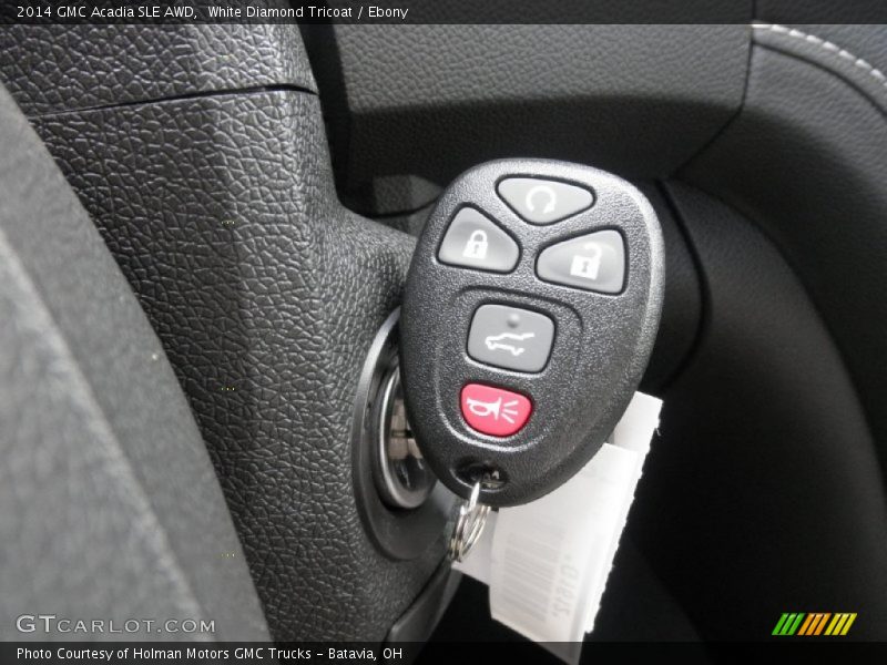 White Diamond Tricoat / Ebony 2014 GMC Acadia SLE AWD