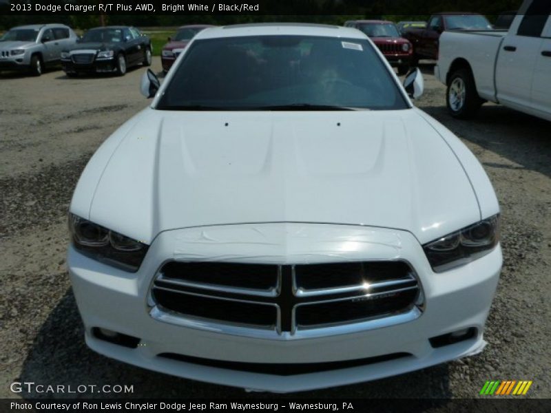 Bright White / Black/Red 2013 Dodge Charger R/T Plus AWD