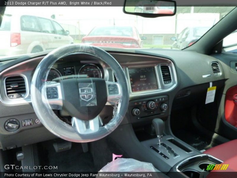 Bright White / Black/Red 2013 Dodge Charger R/T Plus AWD