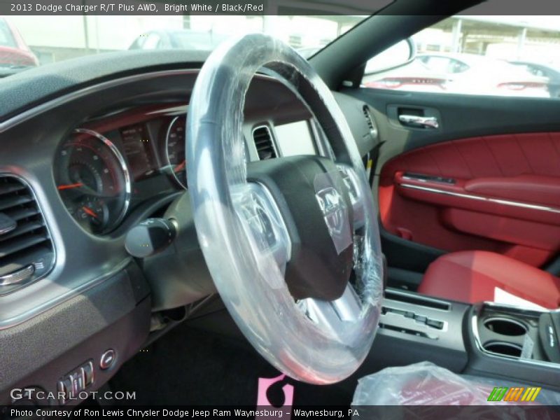 Bright White / Black/Red 2013 Dodge Charger R/T Plus AWD