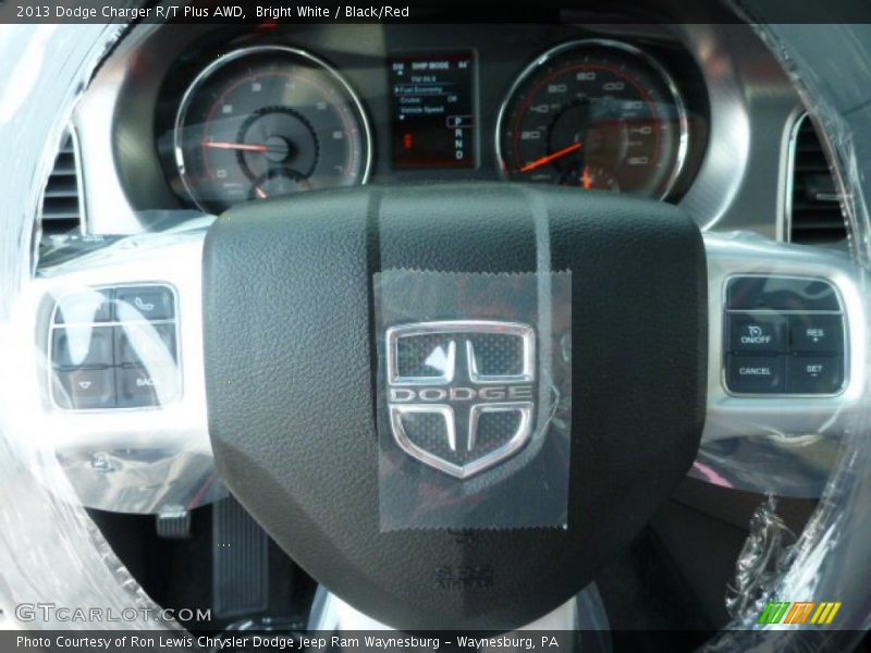 Bright White / Black/Red 2013 Dodge Charger R/T Plus AWD
