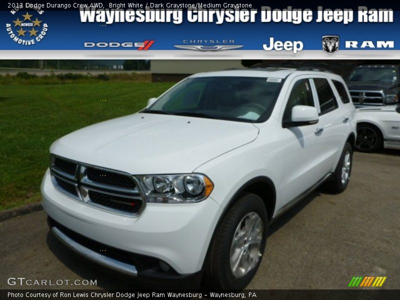 Bright White / Dark Graystone/Medium Graystone 2013 Dodge Durango Crew AWD