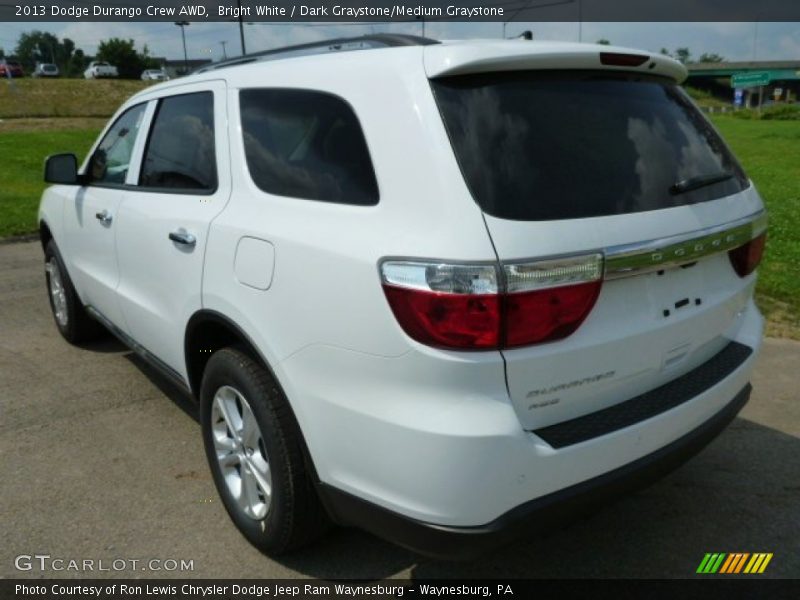 Bright White / Dark Graystone/Medium Graystone 2013 Dodge Durango Crew AWD