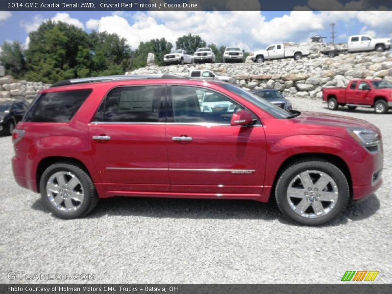 Crystal Red Tintcoat / Cocoa Dune 2014 GMC Acadia Denali AWD