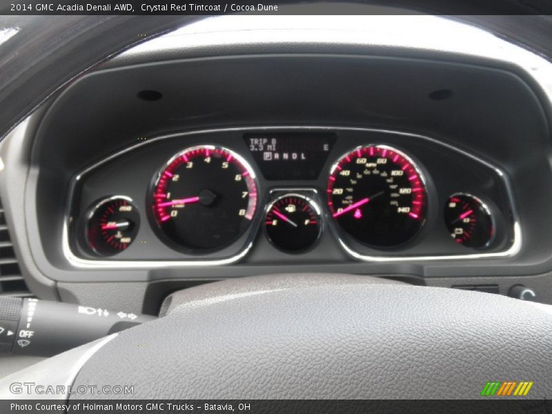 Crystal Red Tintcoat / Cocoa Dune 2014 GMC Acadia Denali AWD