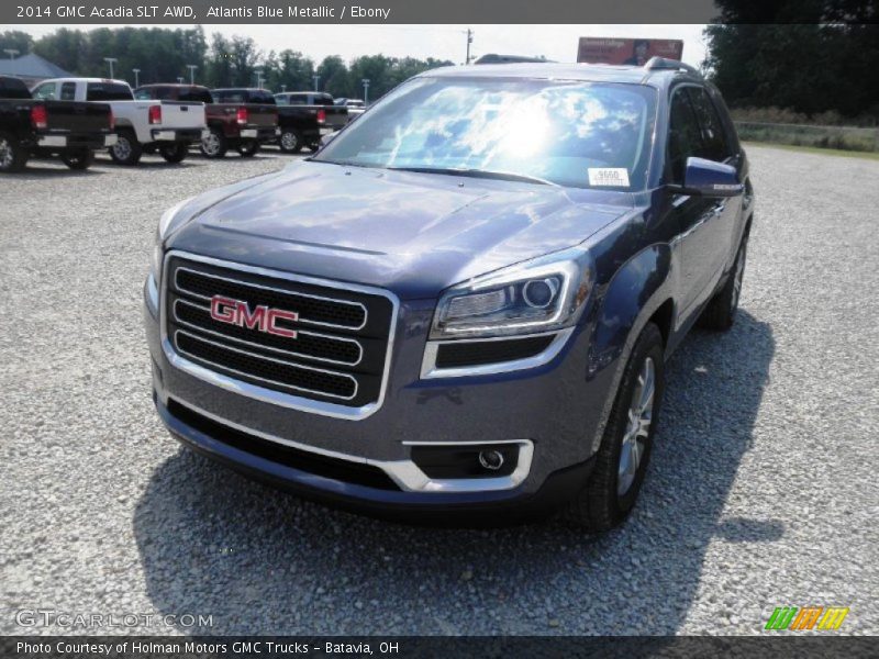 Atlantis Blue Metallic / Ebony 2014 GMC Acadia SLT AWD