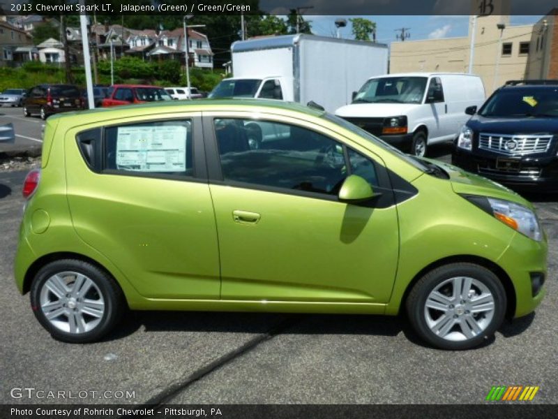Jalapeno (Green) / Green/Green 2013 Chevrolet Spark LT