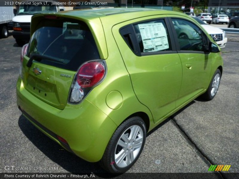 Jalapeno (Green) / Green/Green 2013 Chevrolet Spark LT