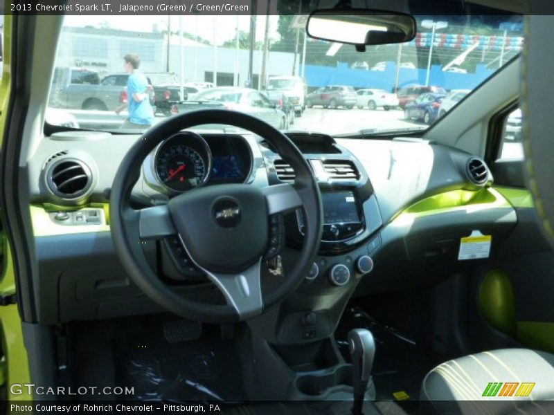 Jalapeno (Green) / Green/Green 2013 Chevrolet Spark LT