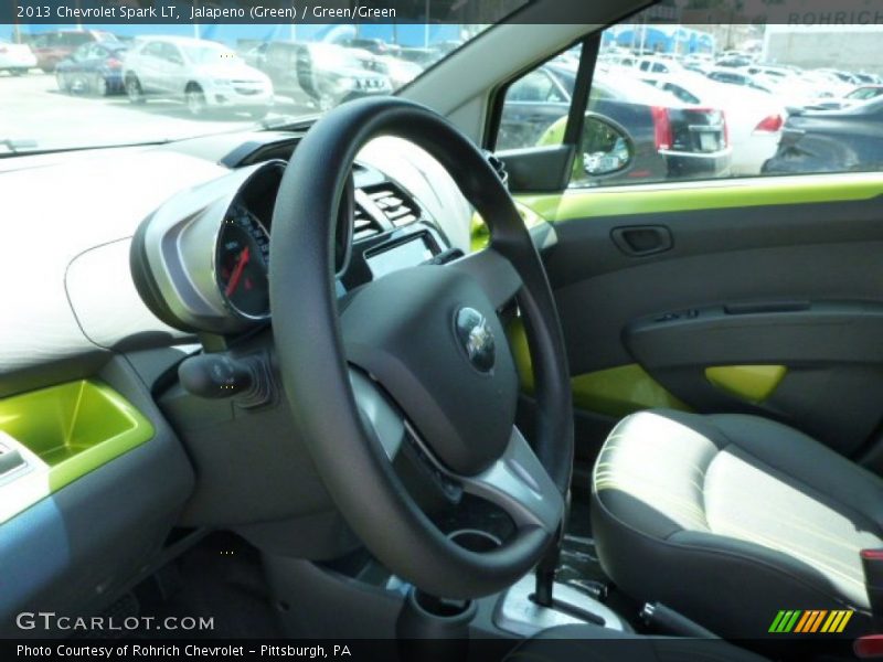 Jalapeno (Green) / Green/Green 2013 Chevrolet Spark LT