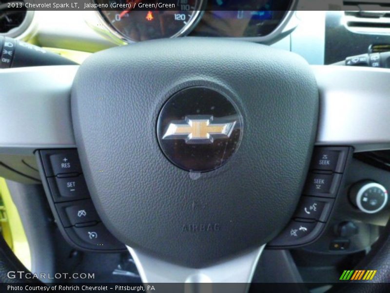 Jalapeno (Green) / Green/Green 2013 Chevrolet Spark LT