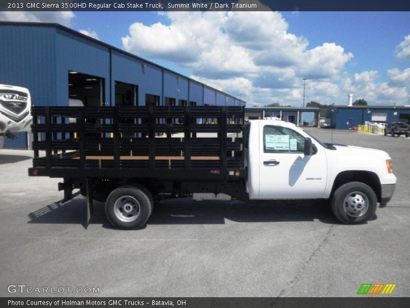 Summit White / Dark Titanium 2013 GMC Sierra 3500HD Regular Cab Stake Truck