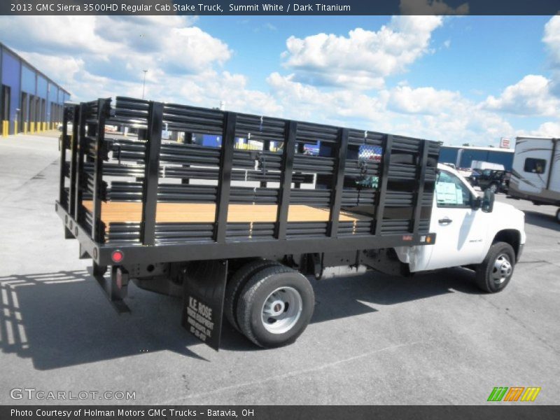 Summit White / Dark Titanium 2013 GMC Sierra 3500HD Regular Cab Stake Truck