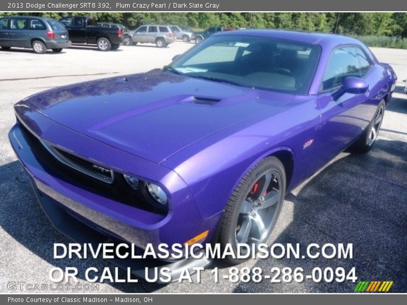 Plum Crazy Pearl / Dark Slate Gray 2013 Dodge Challenger SRT8 392