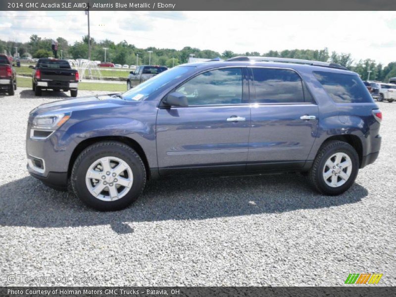 Atlantis Blue Metallic / Ebony 2014 GMC Acadia SLE AWD