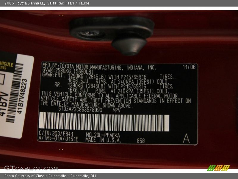 Salsa Red Pearl / Taupe 2006 Toyota Sienna LE