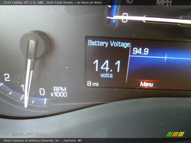 Silver Coast Metallic / Jet Black/Jet Black 2014 Cadillac ATS 3.6L AWD