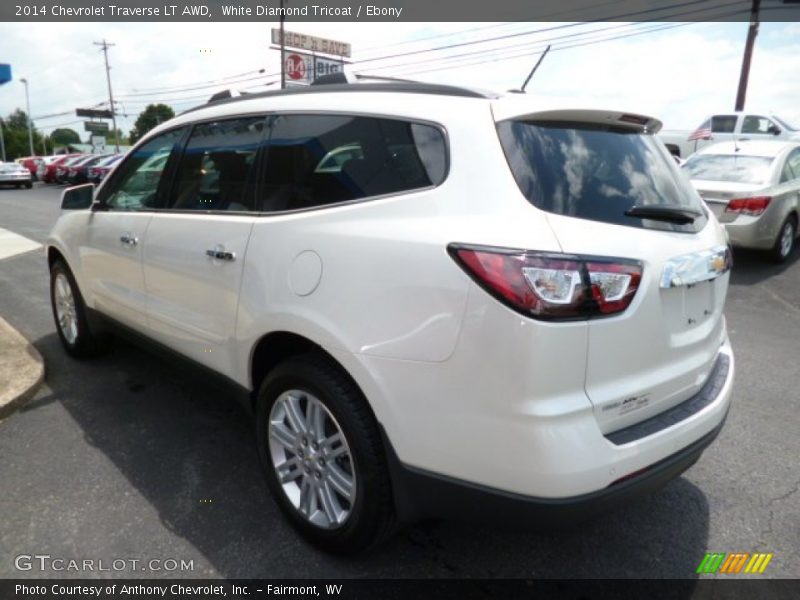 White Diamond Tricoat / Ebony 2014 Chevrolet Traverse LT AWD