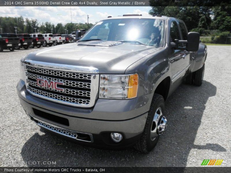 Steel Gray Metallic / Ebony 2014 GMC Sierra 3500HD Denali Crew Cab 4x4 Dually