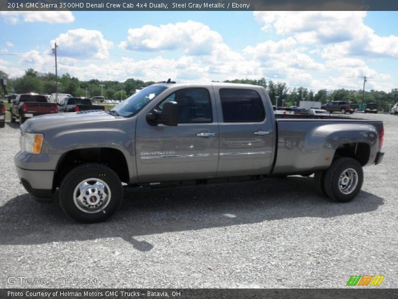 Steel Gray Metallic / Ebony 2014 GMC Sierra 3500HD Denali Crew Cab 4x4 Dually